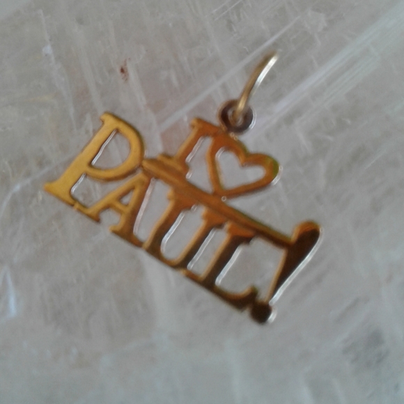 14K Solid Yellow Gold " I ❤ Paul " pendant - Picture 2 of 11